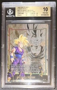 DRAGONBALL BGS 10 ENERGY MARKER GOLD FOIL GOHAN E01-10 FUSION WORLD PROMOS - Imagen 1 de 9