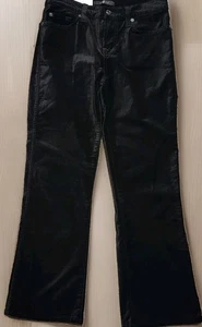 Neu mit Etikett 7 For All Mankind Cropped Boot schwarz Samt Stretch Hose 26 Kick Flare  - Bild 1 von 12