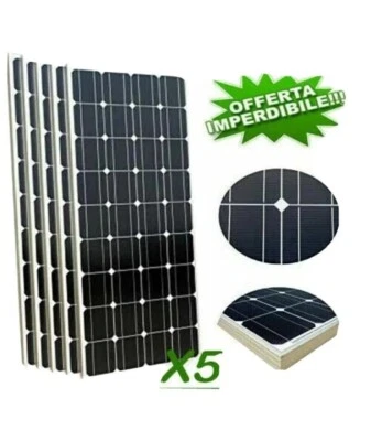 Kit Fotovoltaico 3KW Giornaliero 5 pannelli 100watt Pwm Isola Solare  - Immagine 1 di 3