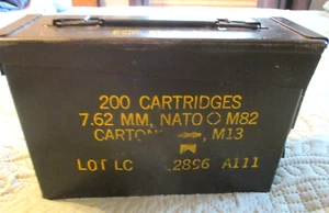 Vintage~Carbide Lamp & Army Green Ammo Box~EMPTY~Sold Together - Picture 1 of 18