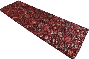 4x11 Vintage Traditional Oriental Wool Geometric Hand Knotted Runner Area Rug - Picture 1 of 11