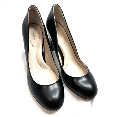 Lands End Black Leather 9.5 Pump NWOB - Image 1 of 4