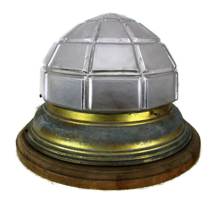 Lámpara de techo grande Art Nouveau Bauhaus Plafonniere montaje empotrado latón  Foto 1 de 4