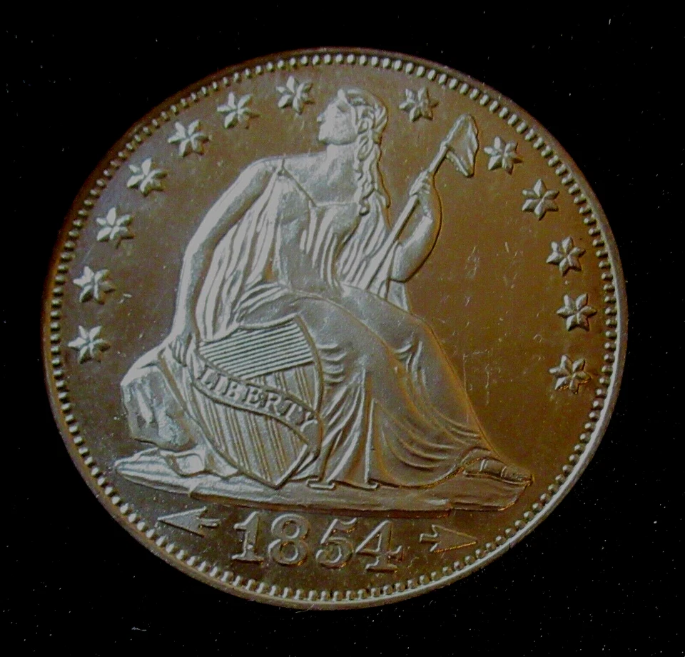 1 Once Troy .999 Argent Fin Lingot Ronde Preuve Liberty Seated - Photo 1/3