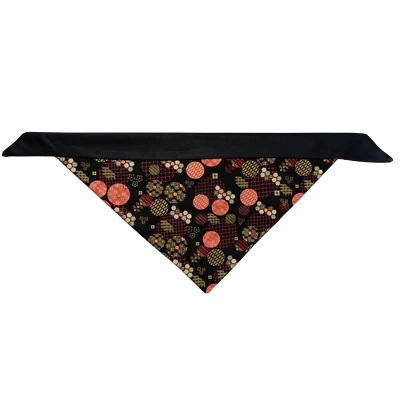 Geometric Circles Dog Bandana Neck Tie Reversible dog Bib Japanese style pattern - Image 1 of 3