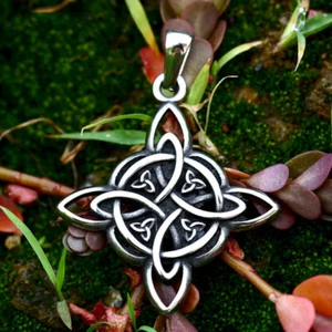 Mens Viking Celtic Knot Pendant Necklace Protection Jewelry Stainless Steel 24" - Picture 1 of 4