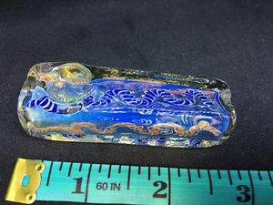 HEAVY SQUARE BLOCK MINI USA NEW TOBACCO SMOKING HAND PIPE BLOWN GLASS 2.5” XC23H - Picture 1 of 12