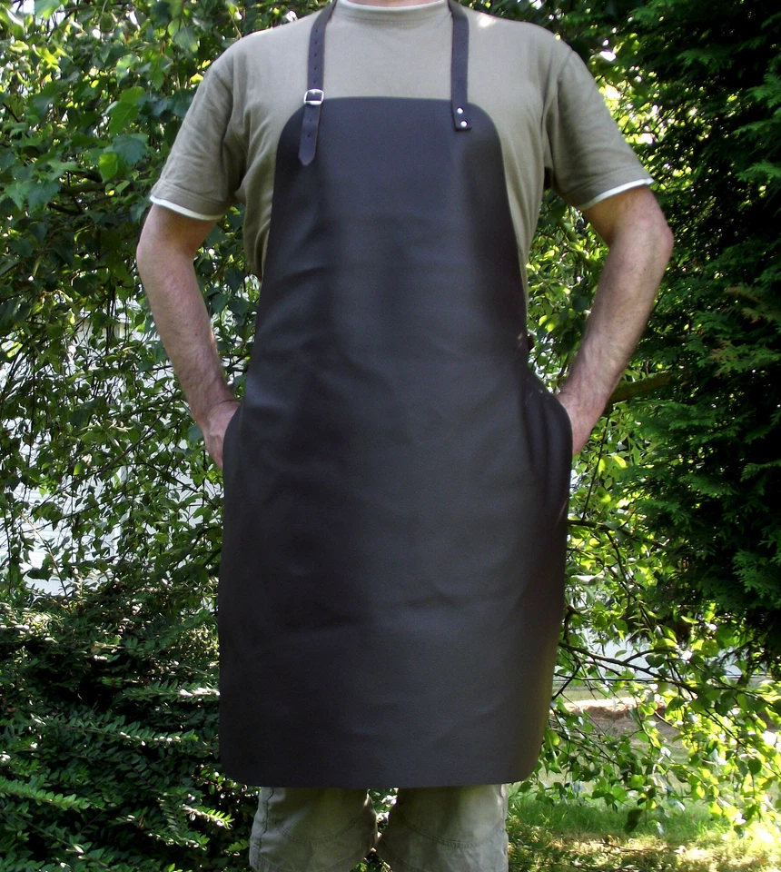 Buena Delantal de Parrilla,Cuero Genuino,Delantal Cuero Cocina,Delantal - Imagen 1 de 1