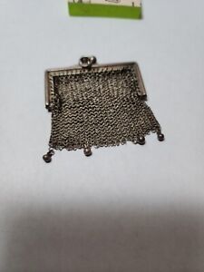 Antique Victorian Small Sterling Silver Chain Mail Mesh Coin Purse  29g JRTr32