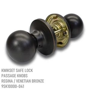 Kwikset 9SK10000-041 REGINA salón de bronce veneciano/manija de puerta de paso de armario - Imagen 1 de 4