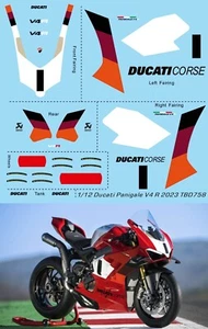 1/12 Decals per Ducati Panigale V4 R 2023 TB Decal TBD758 - Imagen 1 de 1