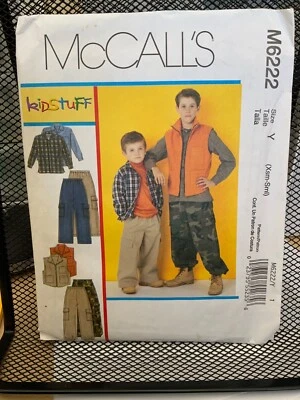 UC Cargo Pants Vest Shirt Boys Y XS S McCalls M6222 Sewing Pattern Urban Hunting - Image 1 of 3