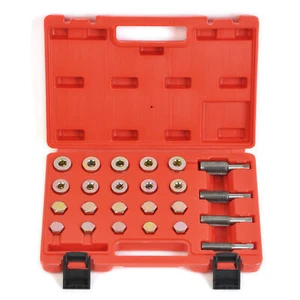 Oil Pan Thread Repair Tool Set Sump Gearbox Drain Plug Key M13-M20 w/ Carry Case - Imagen 1 de 11
