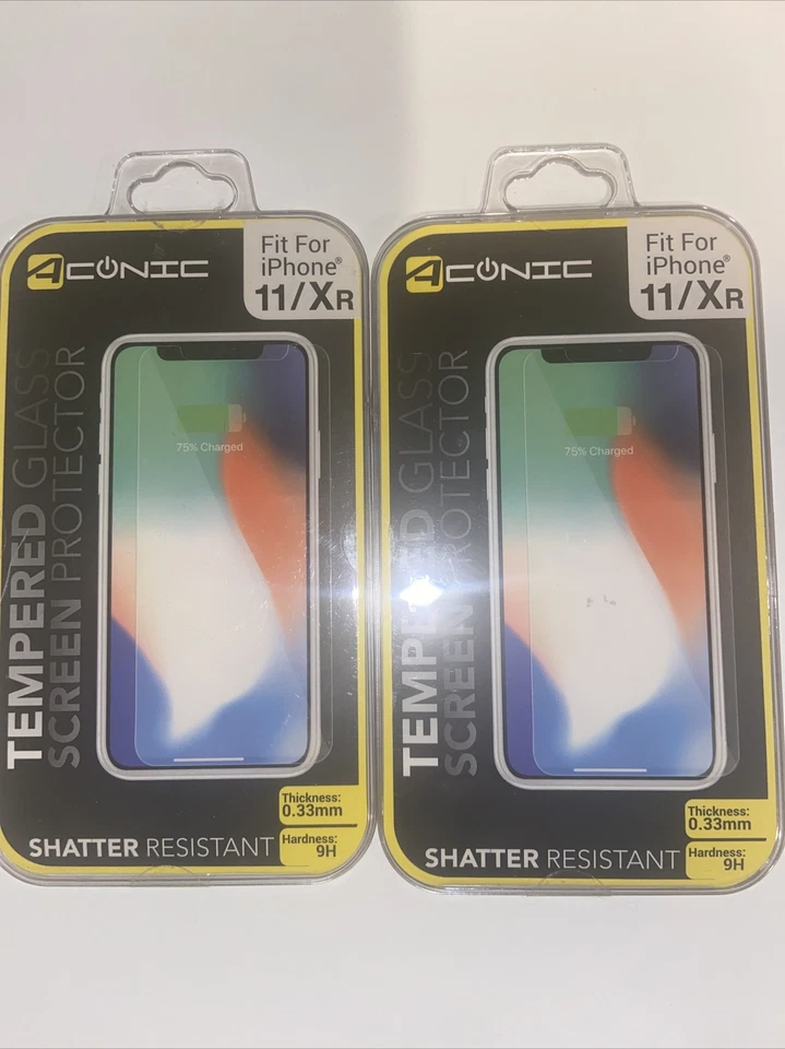 DOIS protetores de tela de vidro temperado Aconic compatíveis com iPhone 11/Xr® .33mm dureza 9H - Imagem 1 de 4