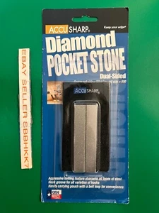 AccuSharp Diamond Pocket Stone Dual Sided Coarse 320 Grit and Fine 800 Grit NEW - Picture 1 of 2