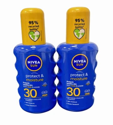 NIVEA SUN | Protect & Moisture Sun Spray SPF30 | Water Resistant | 2 x 200ml