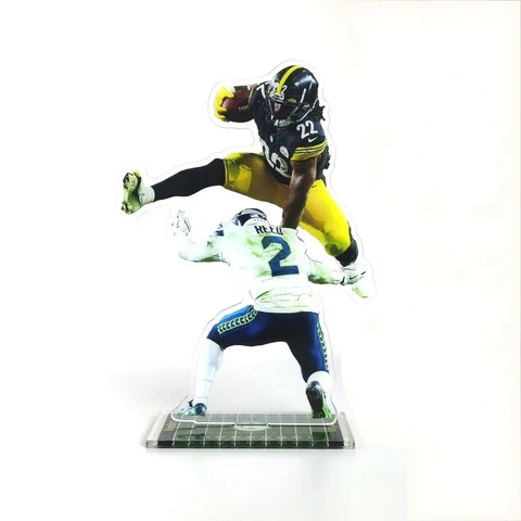 Najee Harris Figure - #22 of Pittsburgh Steelers Jumps over Defender Ornament Cover