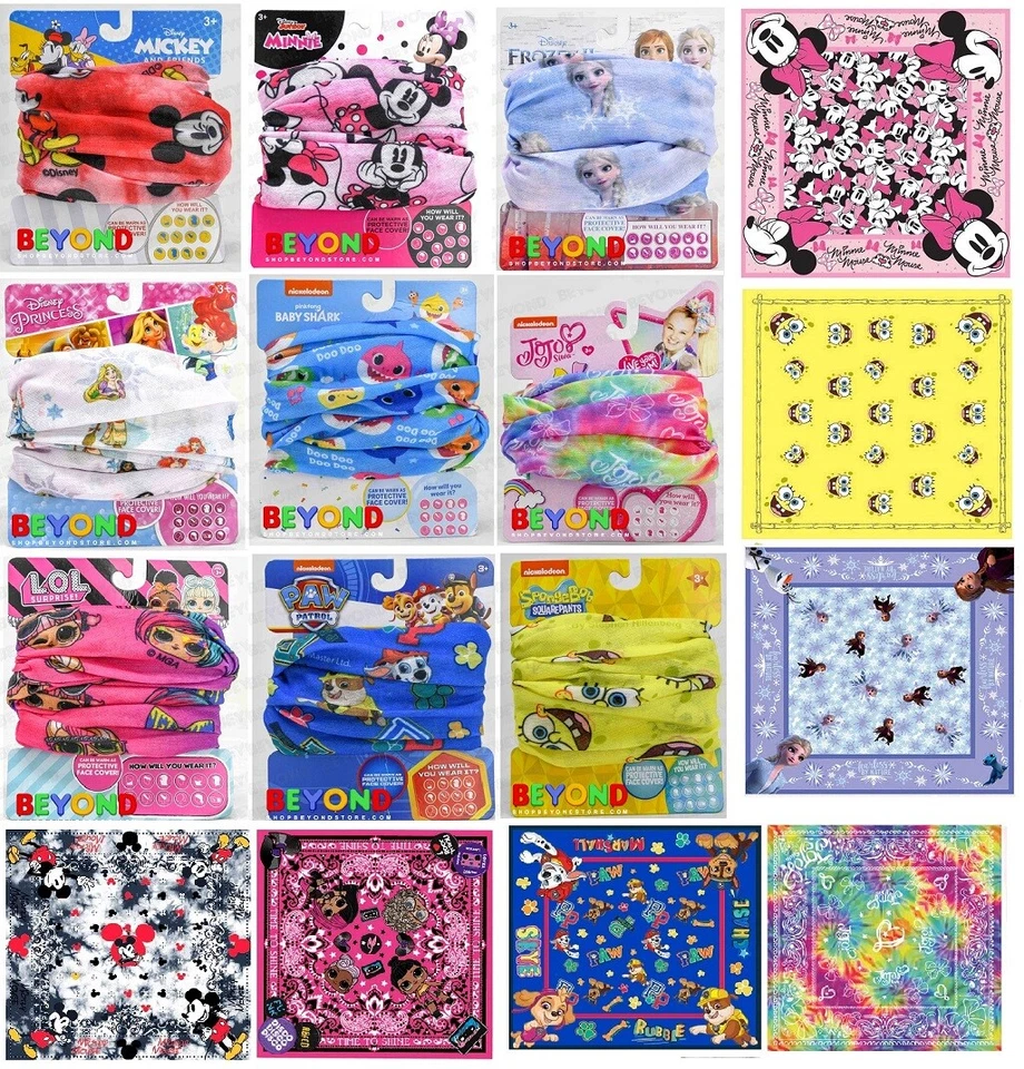 Disney Kids Face Masks Bandana Neck Gaiter Scarf Face Cover Children Age 3+ - Image 1 of 2