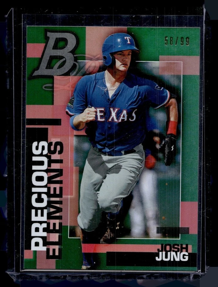 2020 BOWMAN PLATINUM GREEN PRECIOUS ELEMENTS /99 JOSH JUNG RANGERS - Image 1 of 1