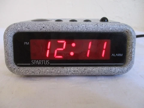 VTG Spartus Model 1210 Digital Alarm Clock Granite Finish Rare Cover