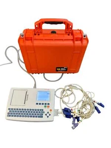 Schiller Cardiovit AT-101 ECG Machine with 10 Lead ECG Lead in Case - Picture 1 of 8