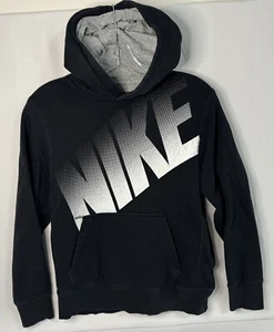 Boys NIKE Lg Sweatshirt Hoodie Pullover Black and Gray - Picture 1 of 2