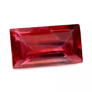 Certified 0.62ct Natural Unheated Hot Pink Sapphire SI Clarity Baguette 6x3.7mm - Picture 1 of 3