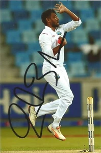 WEST INDIES CRICKET: DEVENDRA BISHOO SIGNED 6x4 TEST ACTION PHOTO+COA - Picture 1 of 1
