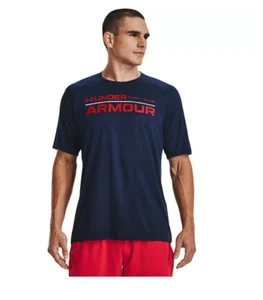 Under Armour Men's UA Tech™ 2.0 Wordmark Navy Blue Short Sleeve New!!! - Picture 1 of 1