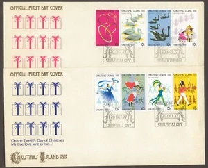 1977 Australia Christmas Island CHRISTMAS Pair of FDC - Imagen 1 de 1