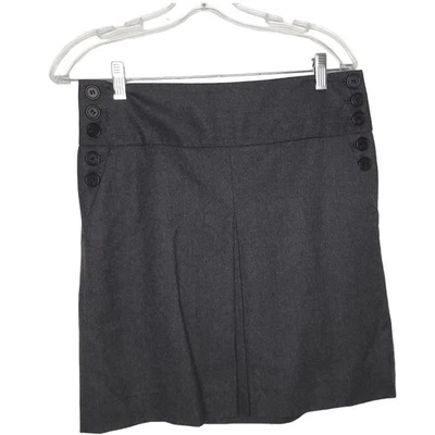J. Crew Wool Dark Academia Skirt Schoolgirl Gray Pleated Side Button Women 4 - Image 1 of 4