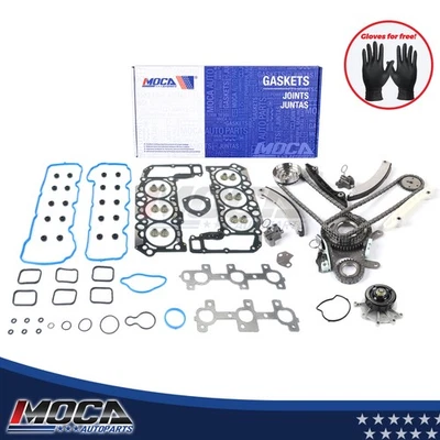 Head Gasket Set Timing Chain Kit W/ Water Pump for Dodge Dakota Ram 1500 Jeep Foto 1 de 4