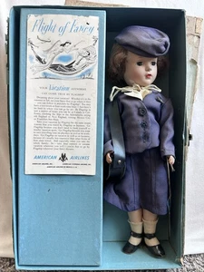 Vintag Mollye American Airlines Stewardess Doll w/box Uniform & Flight Pamphlet - Picture 1 of 23
