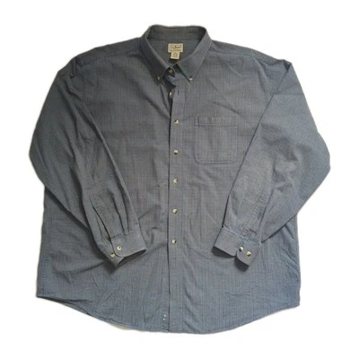 Camisa informal de vestir de manga larga para hombre LL Bean talla XXL azul tostado a cuadros Foto 1 de 4