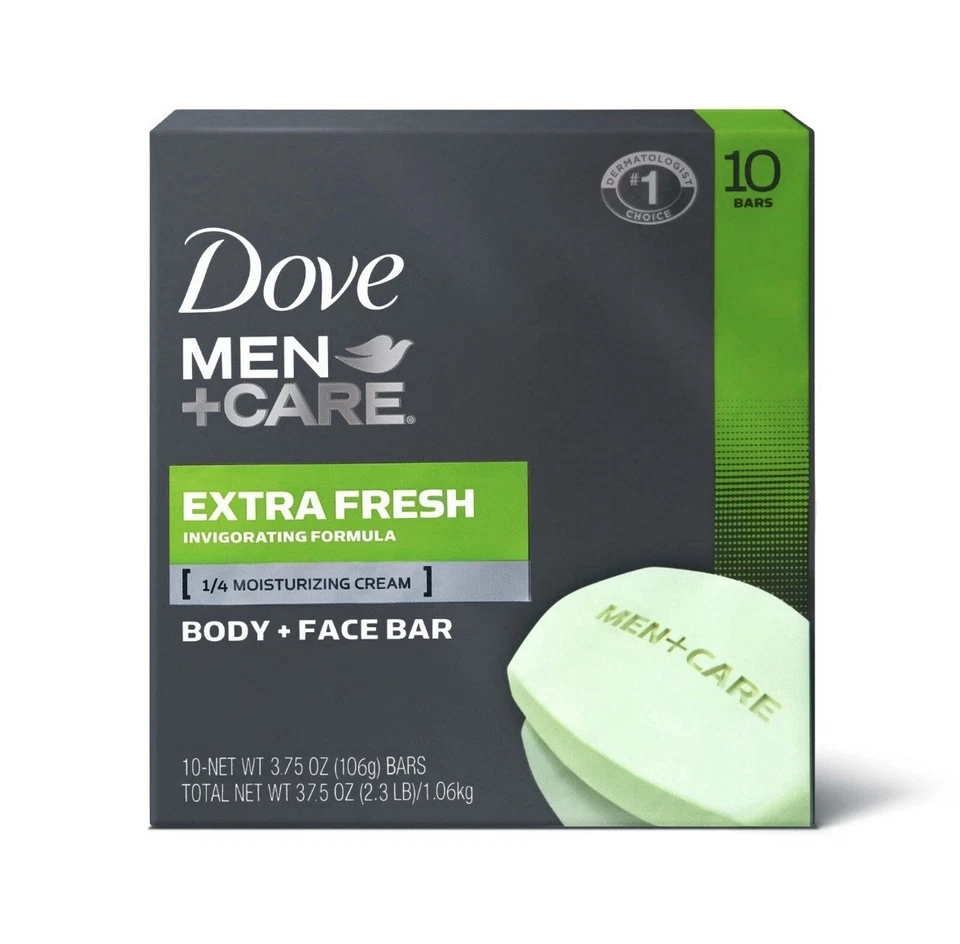 Barra corporal y facial 8 barras Dove Men+Care, extra fresca, 3,75 oz, 8 barras Foto 1 de 1