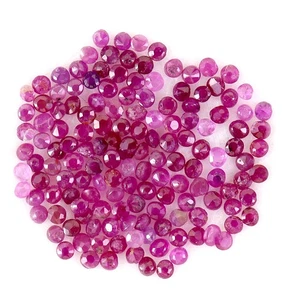Round Cut Natural Top Rich Red Pink Ruby Mozambique 147pcs 3.07ct 1.4mm Gemstone - Picture 1 of 14