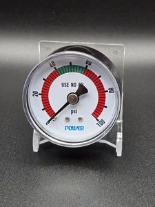 Medical 1/8" NPT Air Pressure Gauge 0-100 PSI Back Mount 1.5" Black Steel Case - Picture 1 of 4
