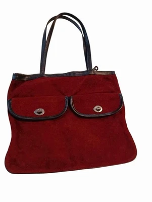 Bolso de hombro vintage - antiguo de gamuza azul marino con cremallera Foto 1 de 4