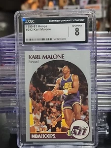 KARL MALONE 1990 HOOPS #292 UTAH JAZZ HOF CGC GRADED 8 🔥 NEAR MINT/MINT - Picture 1 of 3