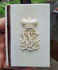 Seltenes Biedermeier Notiz Buch Visitenkarten  Etui Adelbesitzt Krone L..R 19 Jh