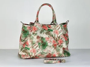 Flower Paint Bag, Elegant Leather Tote Bag, Italian Handmade Leather Bags - Picture 1 of 14