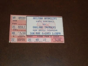 1983 USFL ARIZONA WRANGLERS VS OAKLAND INVADERS 1ST GAME PLAYED IN USFL FOR BOTH - Picture 1 of 2