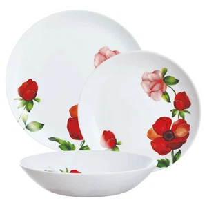 Luminarc Bergamote 18pc Opal Glass Flower Dinner Set Dinnerware Tableware Summer - Picture 1 of 13