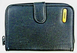 Mundi Women's Faux Leather Checkbook Wallet Black (W-4) - Picture 1 of 9