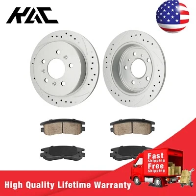 Rotores traseros perforados pastillas de freno para Chevrolet Impala 2006-10 Monte Carlo 2006-07 Foto 1 de 4