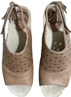 Abeo Berrie Women's Open Toe Block Chunky High Heels Tan Leather Size 6 - Image 1 of 4