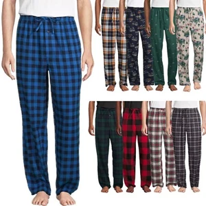 Mens Pyjama Bottoms Flannel Check Cotton Plaid PJ Pants Lounge Nightwear Trouser - Picture 1 of 30