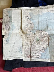 WW2 Vintage RAF Flight maps North Sea and Midlands/Wales 1944 Meteor & Vampire - Picture 1 of 3