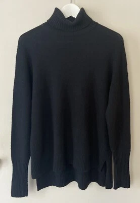 J. Suéter Crew feminino S preto robusto lã malha gola alta #E2369 Jcrew J.Crew - Imagem 1 de 4