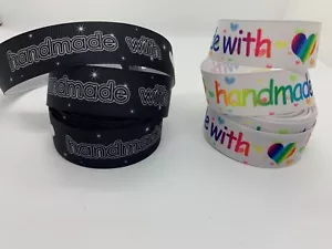 Nastro Grosgrain fatto a mano con amore 7/8" 22 mm - Foto 1 di 1